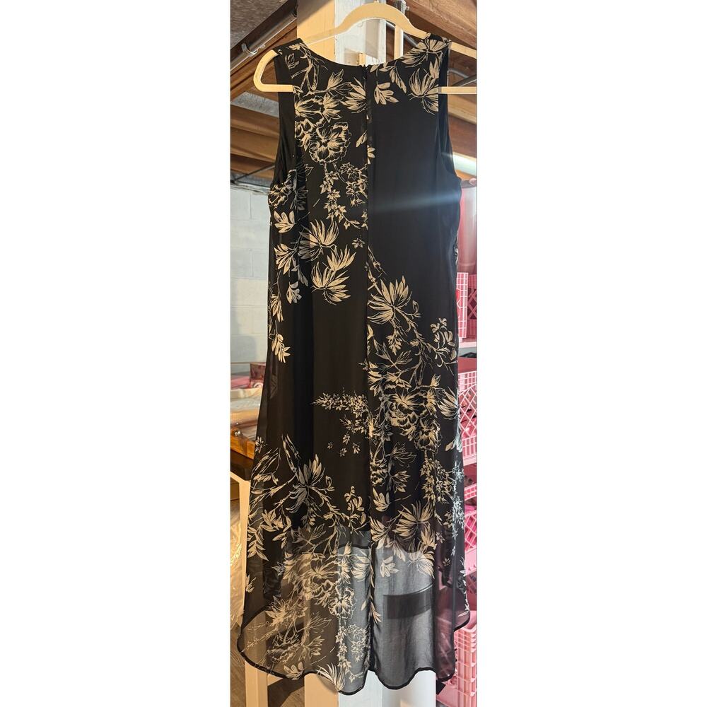 Karen Kane Women’s Black Floral High Low Chiffon Dress Sleeveless Layered Size M - Picture 2 of 12